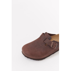 BIRKENSTOCK HABANA BOSTON REGULAR SUEDE LEATHER CLOGS